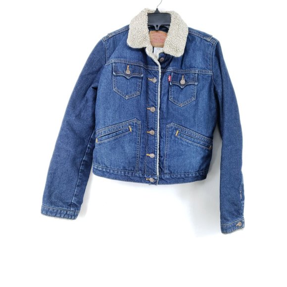 Levi's Jackets & Blazers - Levi's Denim Jacket Juniors Size Medium Lined Shearling Collar